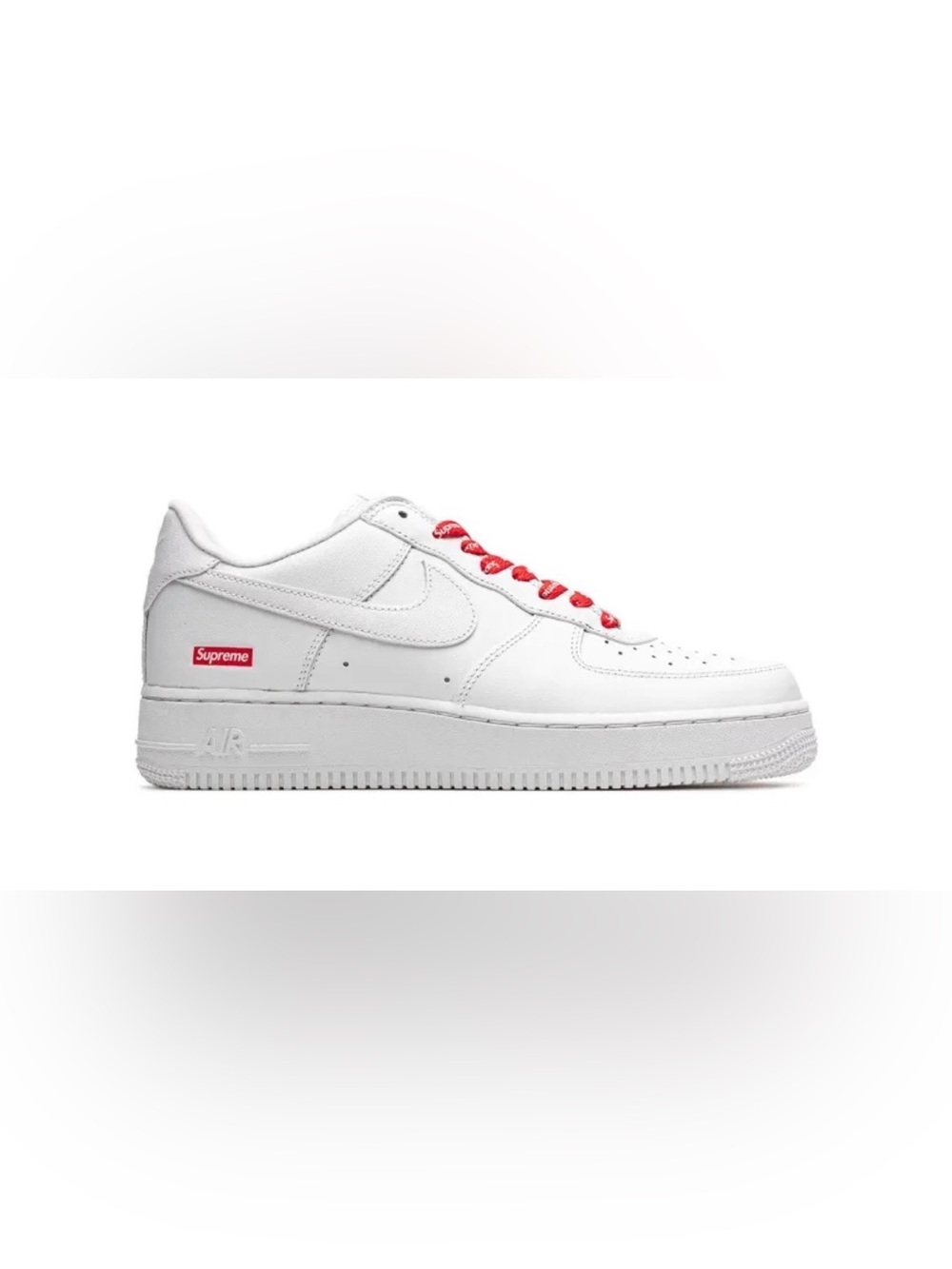 Nike x Supreme Air Force 1 Low Box Logo White Red Laces CU9225-100 Men’s Size 6
